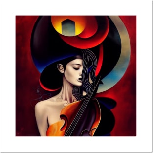 Girl and Music: Digital Art Posters and Art